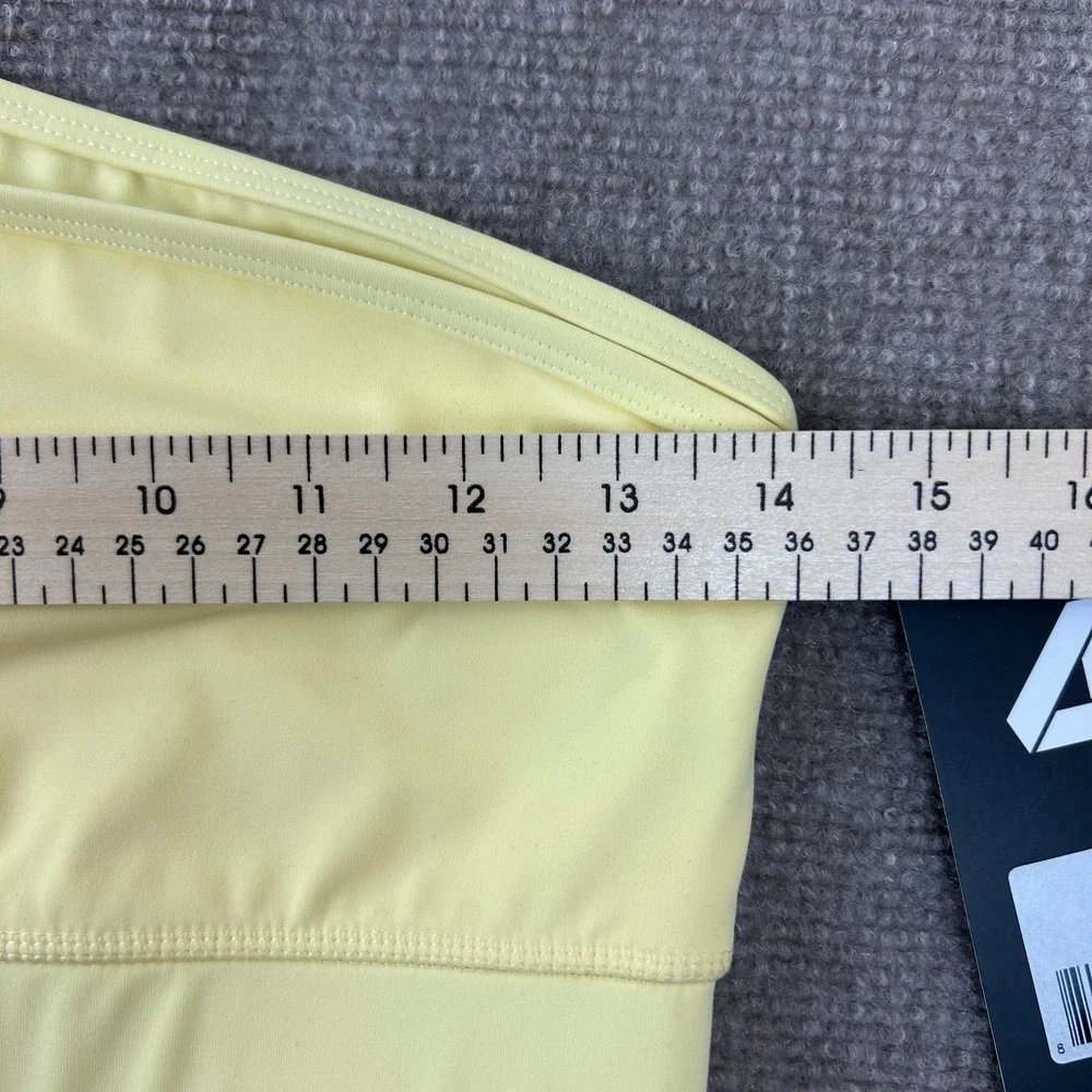 Fourlaps Solo Sports Bra Womens Small‎ Yellow Nylon Stretch One Shoulder Yoga